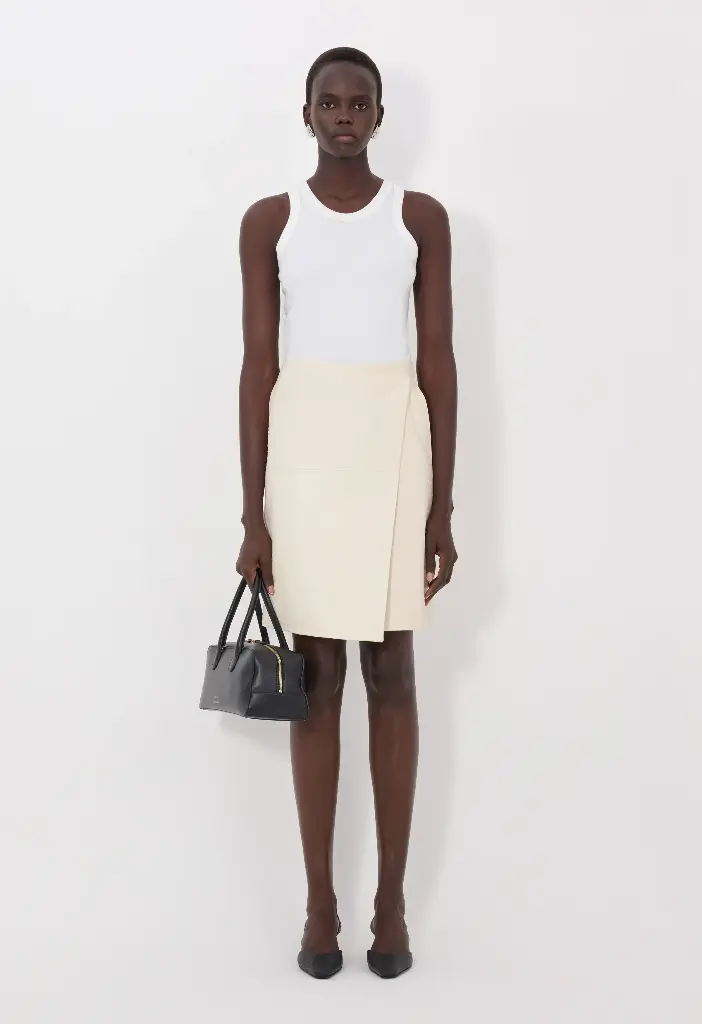 Gora Leather Warp Skirt