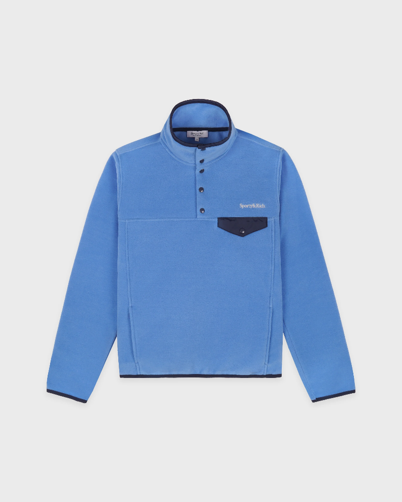 Serif Logo Buttoned Polar Sweatshirt