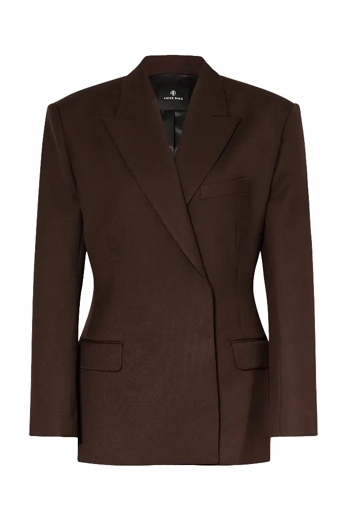 Aretha Blazer-Brown Plaid