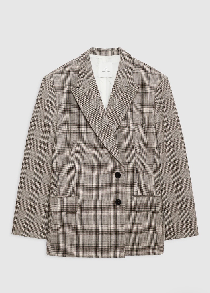 Aretha Blazer-Brown Plaid