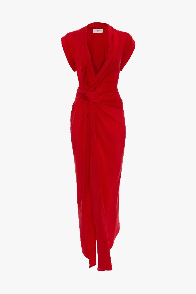 Asymmetric Twist Detail Dress