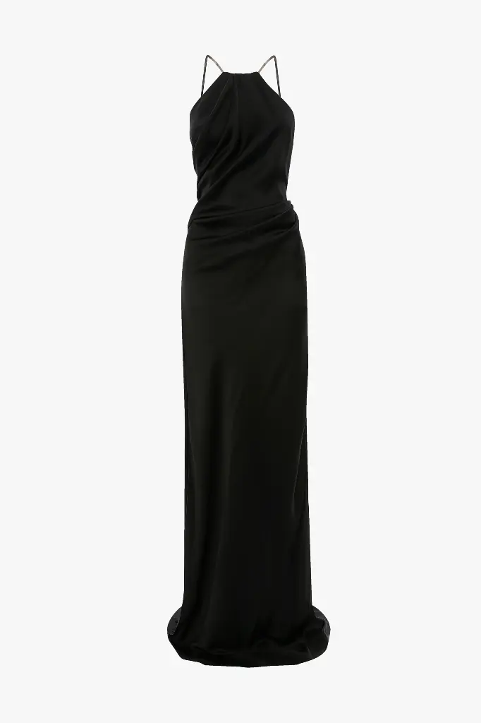 Chain Detail Halter Gown