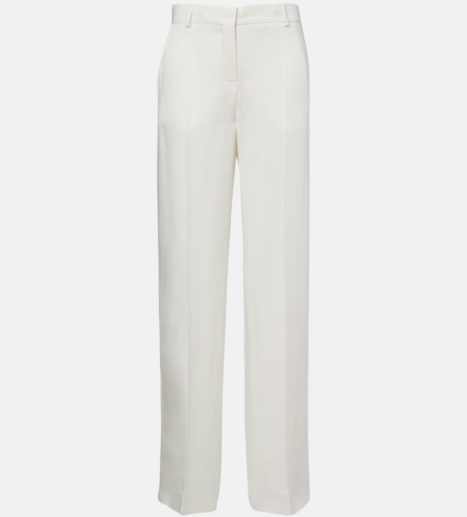 Satin Dropped Waist Straight Wide Leg