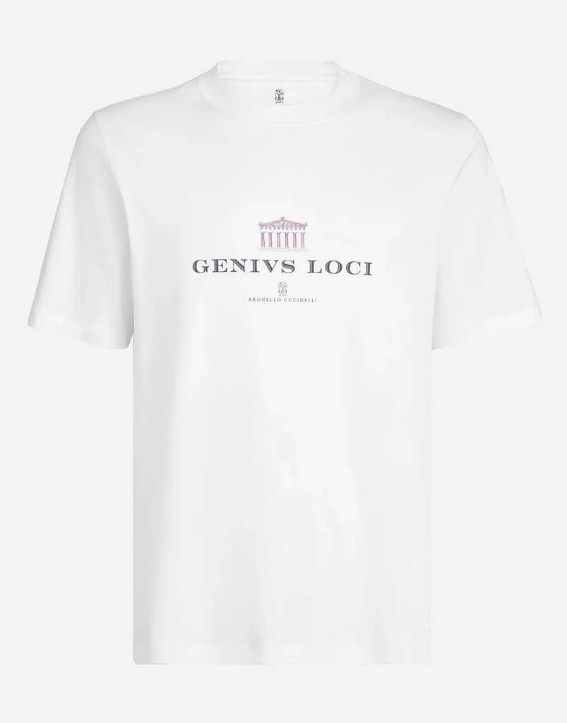 Cotton Jersey Crew Neck T-Shirt With Print