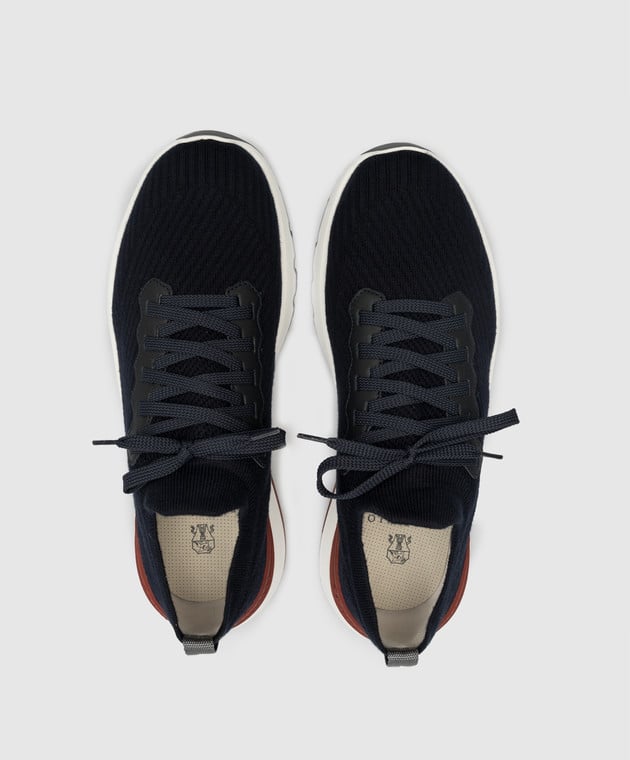 Cotton Knit And Semi-Polished Calfskin Runners