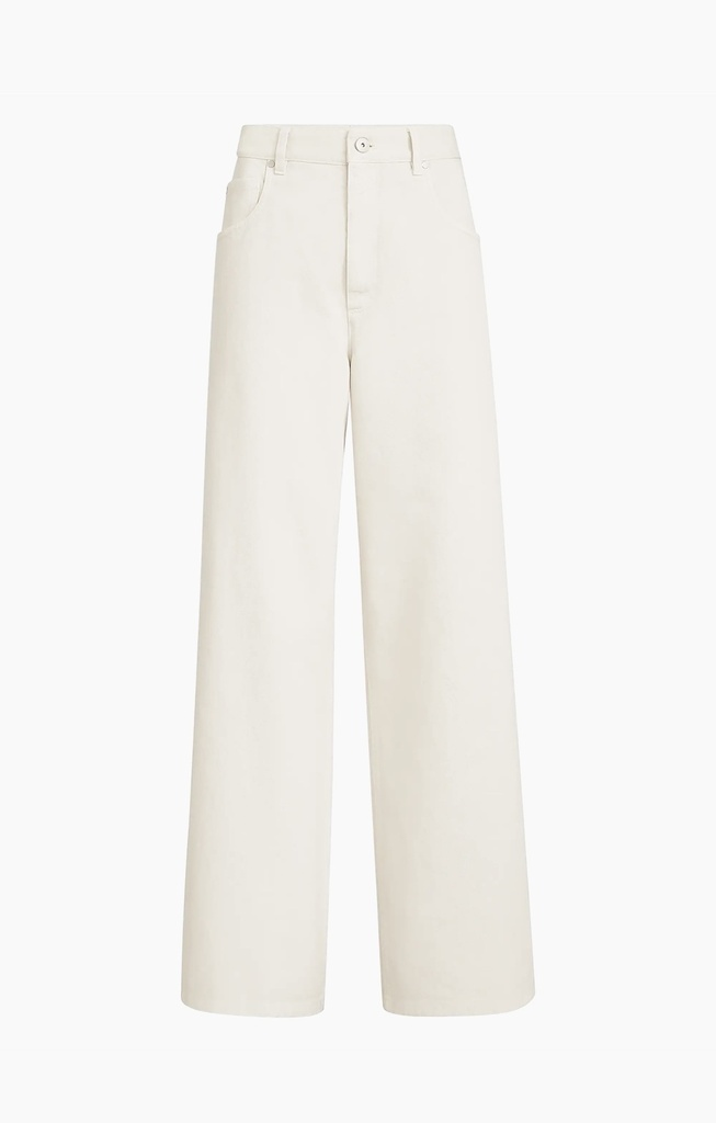 Dyed Denim Relaxed Trousers With Monili