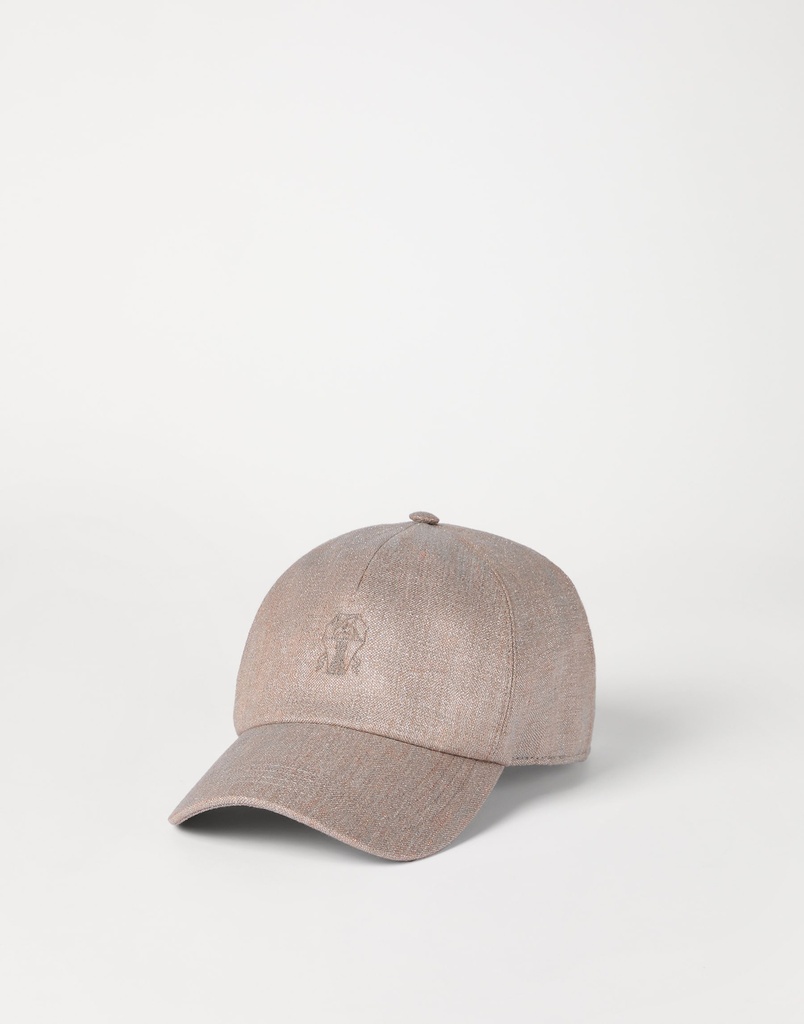 Sparkling Linen Twill Baseball Cap With Logo
