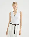 Stretch Cotton Jersey T-Shirt With Precious Faux Layering