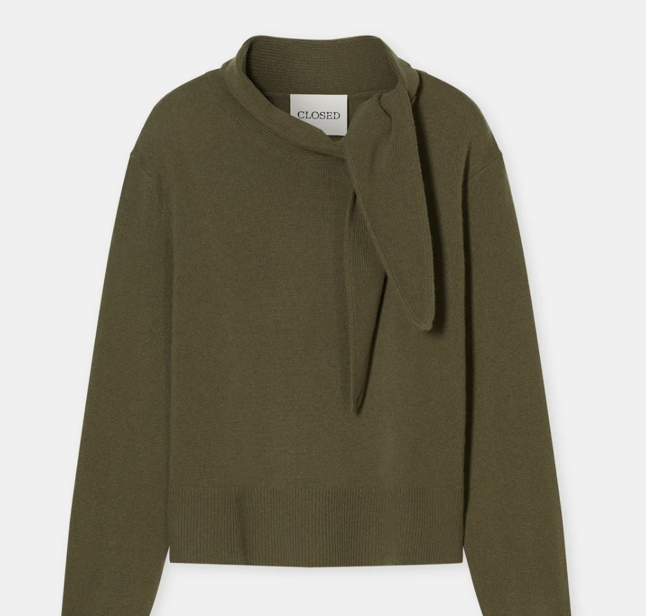 Wool Pullover With Scarf Neck