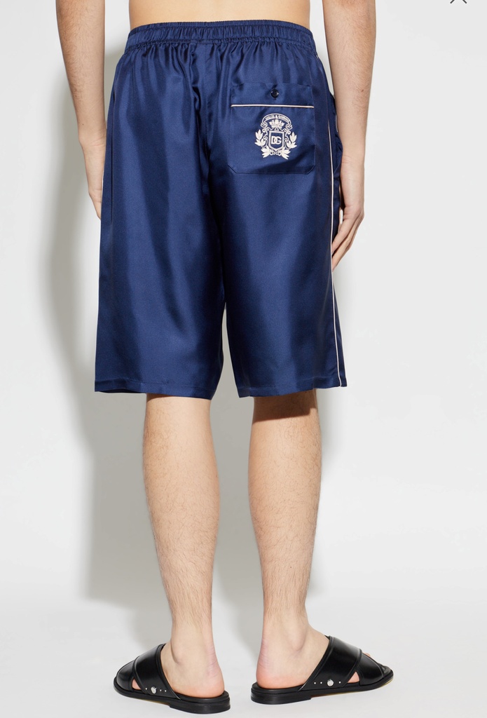 Embroidered Silk Jogging Shorts