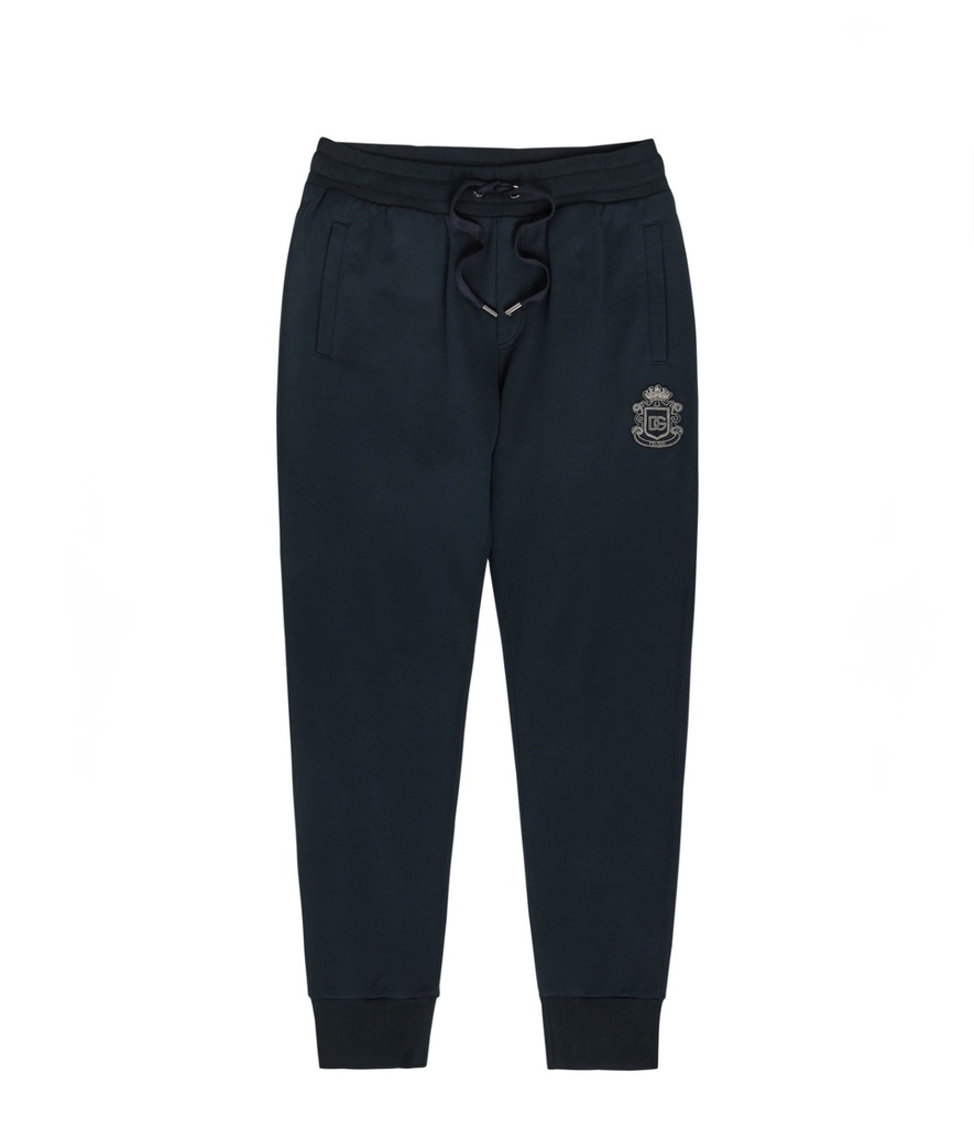 Jersey Trousers With Heraldic Patch