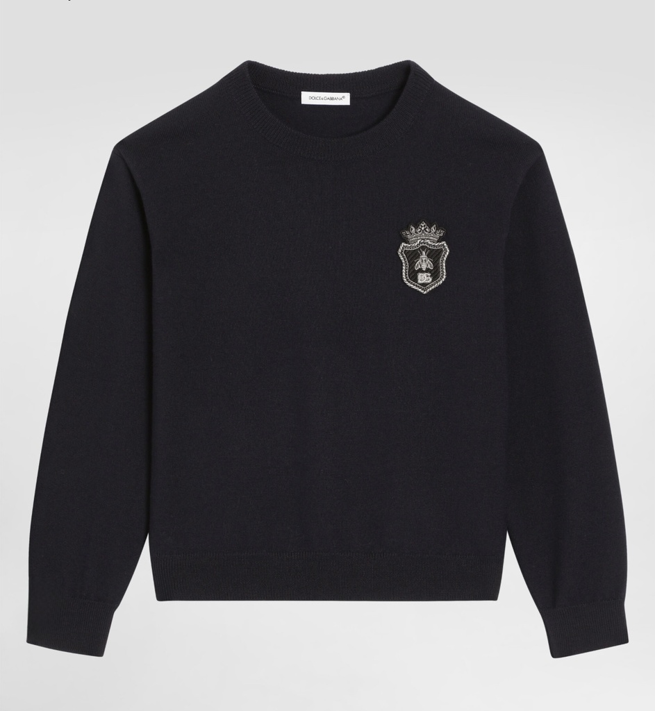 Stockinette Knit Crew Neck Sweater