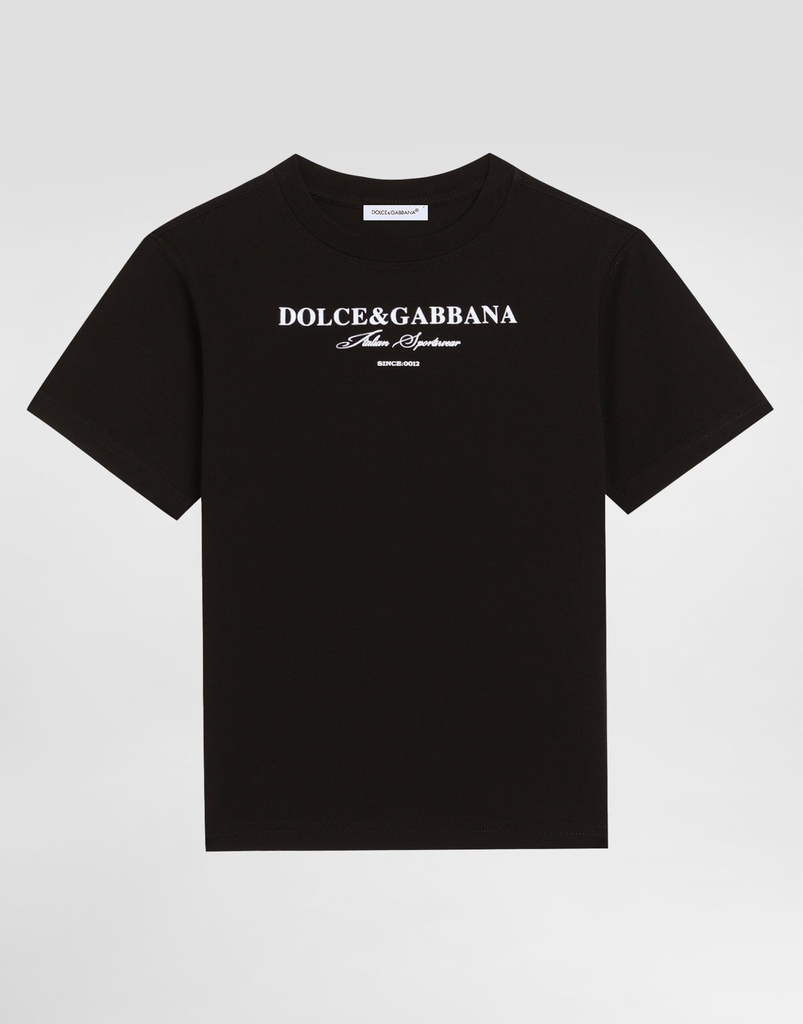 Short Sleeved Jersey T-Shirt With Dolce&Gabbana Print