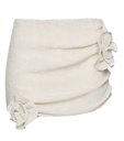 Crepe Rose Mini Skirt In Beige