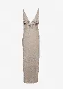 Crepe High Leg Maxi Dress In Cream