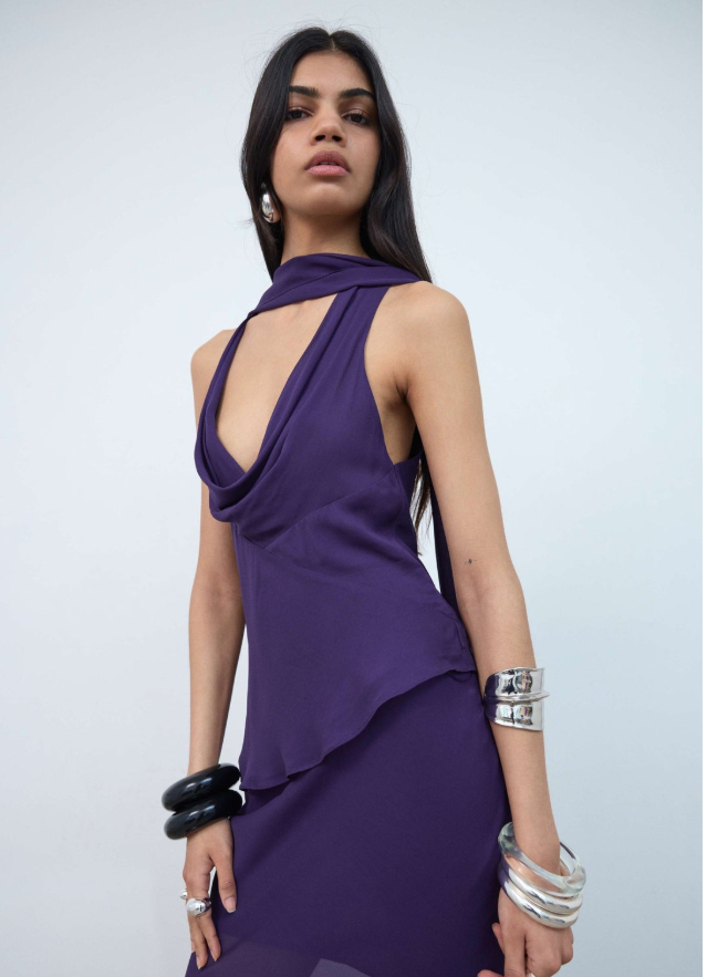 Diosa Top In Purple Geogette 