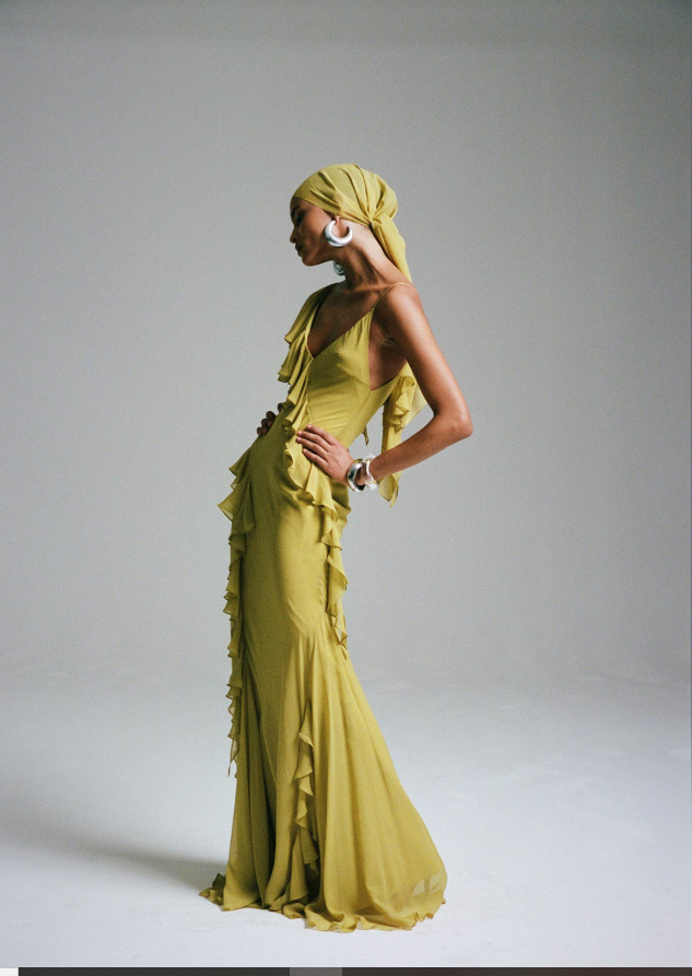 Mayara Maxi Dress In Yellow Georgette 