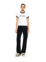 Embroidered Script Fitted T-Shirt