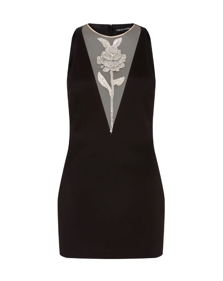 Crystal Rose Satin Mini Dress