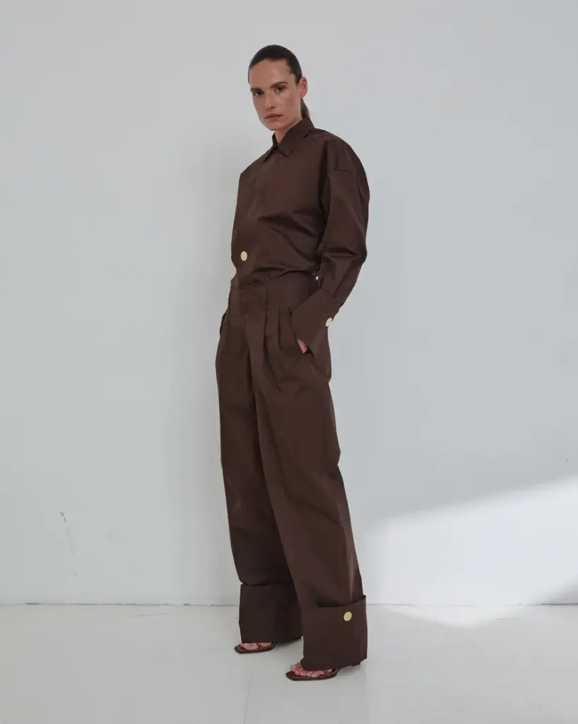 Diana- Tailored Cuff Popeline Pants 