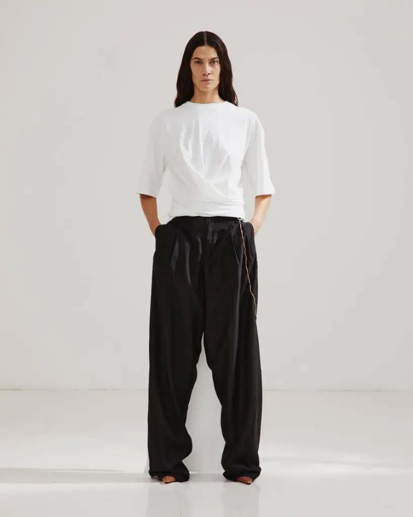 Phebe- Chain Adorned Double Sided Wide-Led Pants