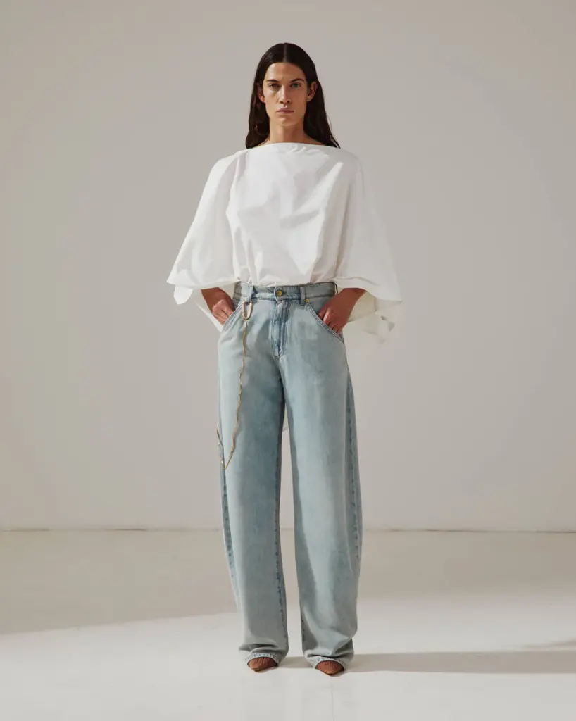 Khris- Barrel Leg Tencel Denim Bluesh