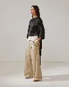 Wendy- Elastic Waist Wide- Led Trousers