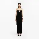 Velvet Evening Dress with Bows