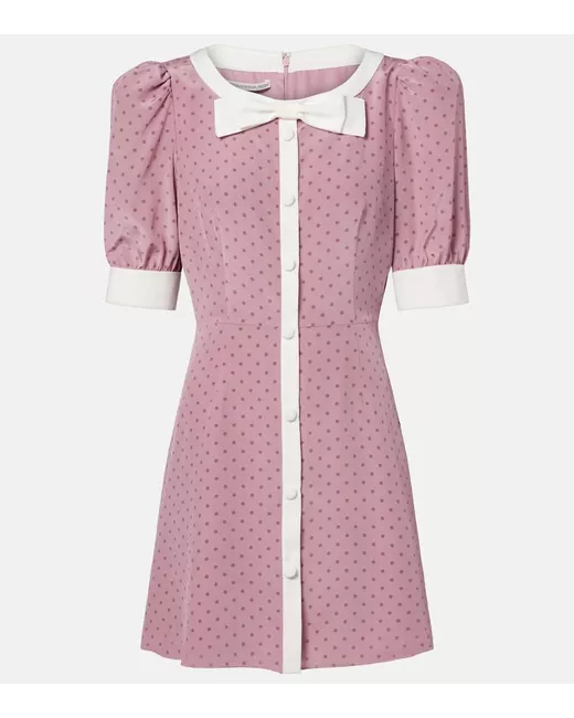 Polka Dot Silk CDC Mini Dress with JWL Buttons
