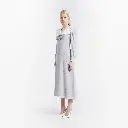 Polka Dot Print SilkMidi Dress with Collar