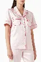 Jacq Off Satin Pajama Shirt Soft Pink