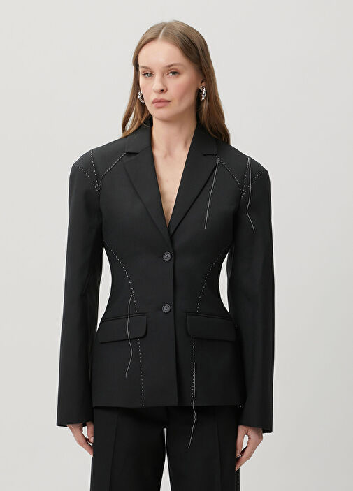 Wo Strech Color Block Blazer 