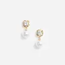 Gold Crystal Pearl Earrings