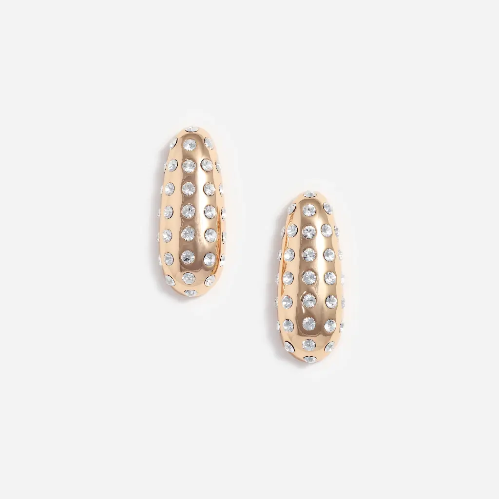 Gold Crystal Bar Earrings