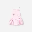 Pink Crepe Sequin Flower Dress