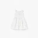 White Cotton Embroidered Dress