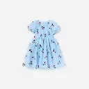 Blue Cherry Sequin Mesh Dress