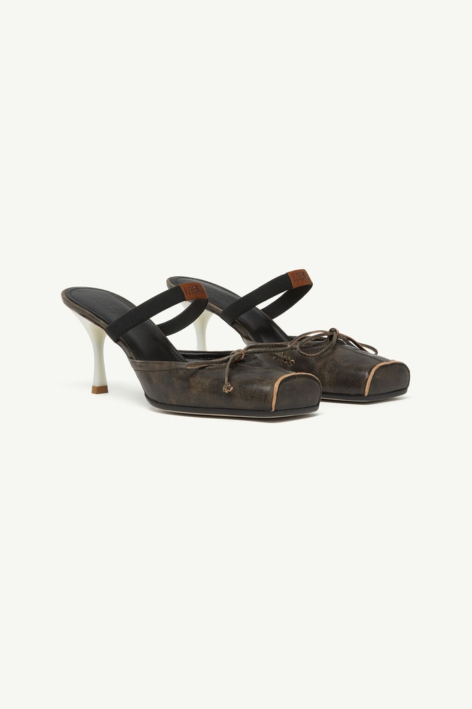 Leather Mule With Square Toe