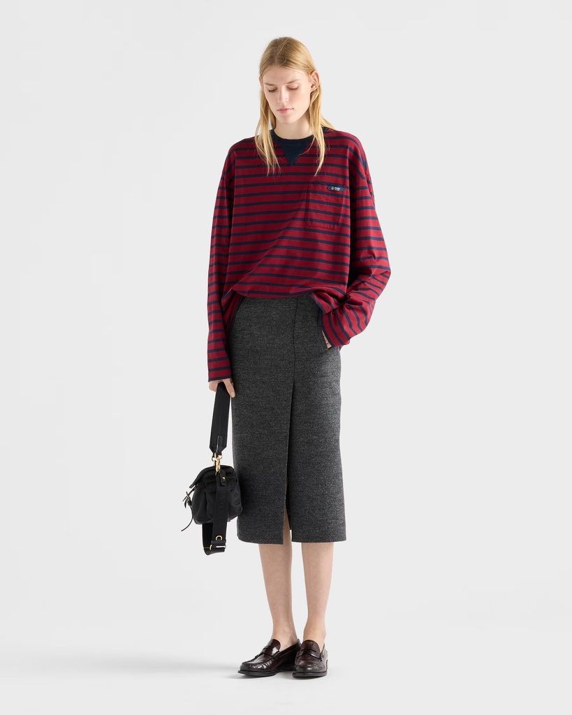 Long Sleeved Striped Jersey T-Shirt