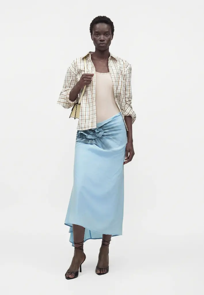 Asymmetrical Smocked Skirt