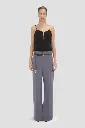 Straight Leg Folded Trouser In Flint
