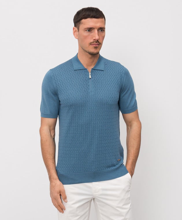 Man Knitted Polo Full Zip 