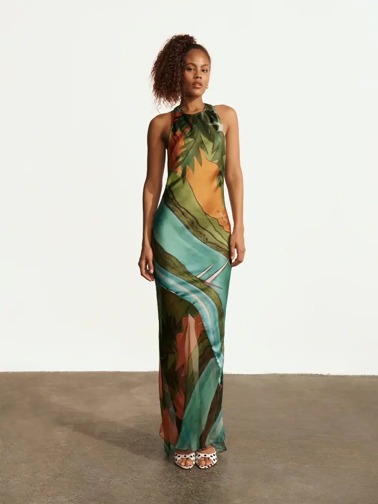 Magdalena Silk Long Dress