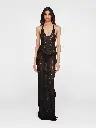 Guayabera Black Knit Long Dress