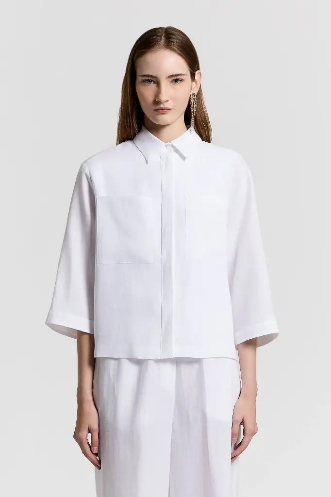 3/4 Sleeve Shirt In Pure Linen