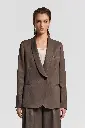 Single-breasted blazer in flowing viscose and linen twill