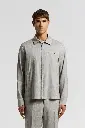 Linen and wool zip-up jacket