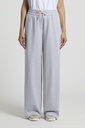 Woman pants Melange light cotton stretch fleece with Solar white