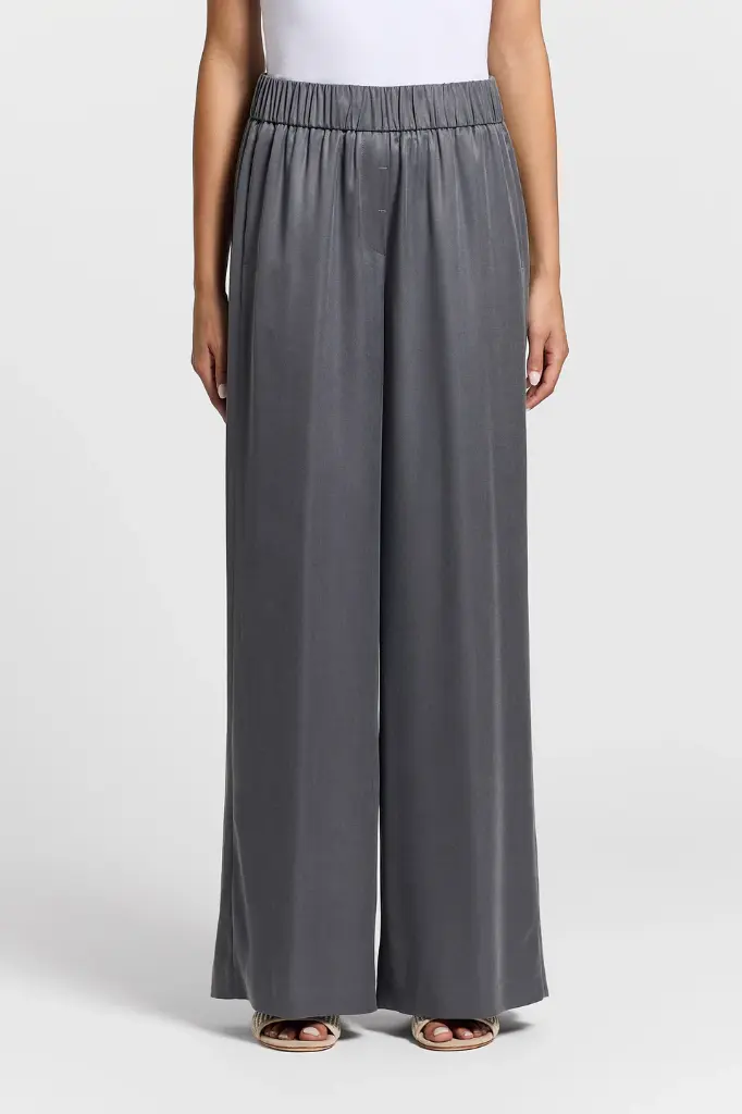 Diagonal Viscose Cupro Trousers