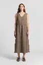 Dress In Flowing Viscose Linen Twill